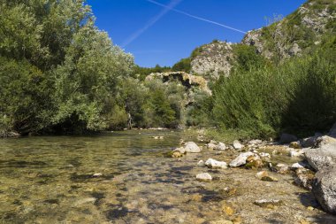 Amazing view of rocky river in the mountains