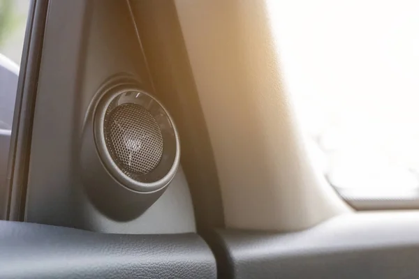 Black car speaker mounted inside the car — Stock Photo, Image