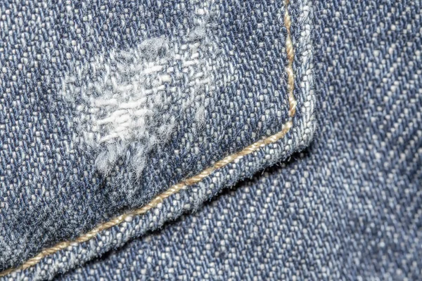 Jeans textura fundo e costura para área de texto — Fotografia de Stock