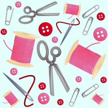 terzilik ve hobi Dikişsiz desen vektör çizim ışık