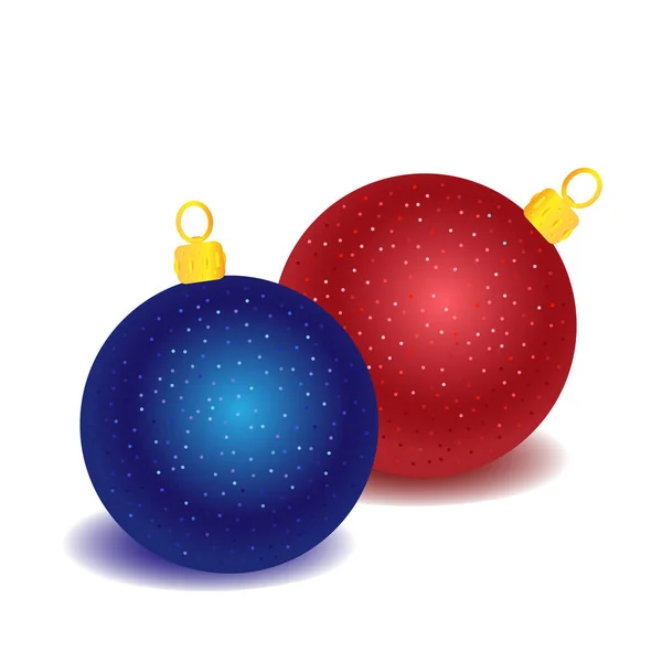 Rode Blauwe Christmas Speelgoed Vectorillustratie — Stockvector