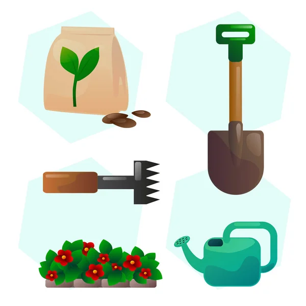 Gardening Set Vector Illustration — Stock Vector