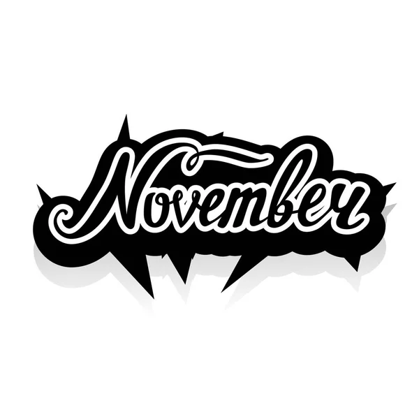Woord Van November Vector Belettering — Stockvector