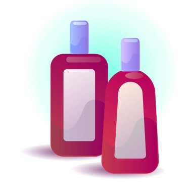 Kozmetik flacons web tasarımı için illüstrasyon vektör