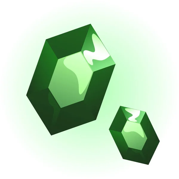 Ilustrasi Vektor Emerald Bersinar - Stok Vektor
