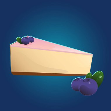 peynirli kek ve yaban mersini illüstrasyon vektör