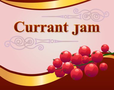 Frenk üzümü reçeli etiket tasarım şablonu