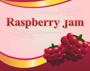 Ahududu reçeli etiket tasarım şablonu