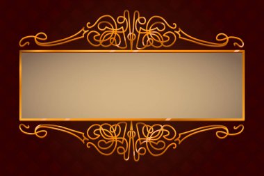 Altın vintage çerçeve vektör şablonu