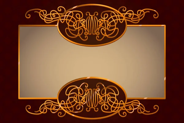 Altın vintage çerçeve vektör şablonu
