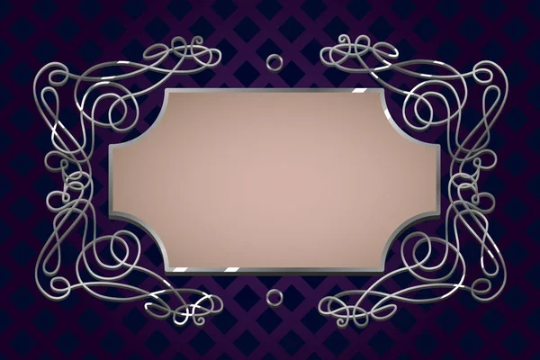 Gümüş vintage çerçeve vektör şablonu