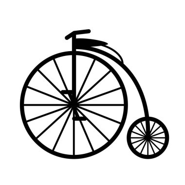 Retro bisiklet siyah siluet vektör çizim