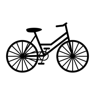 Bisiklet siyah siluet vektör çizim