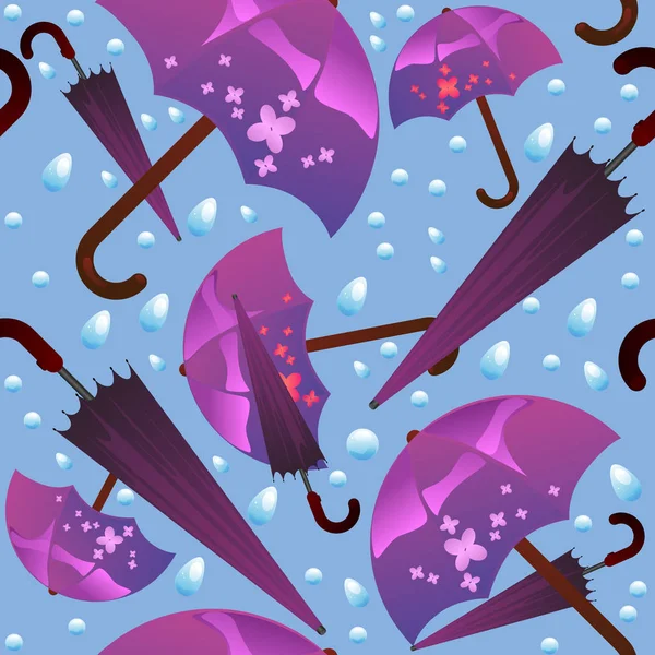 Modèle Sans Couture Parapluies Vecteur — Image vectorielle