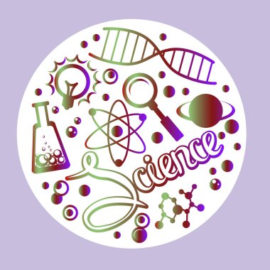 Word bilim ve simgeler vektör çizimi