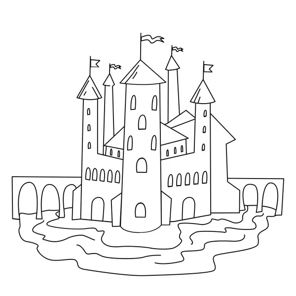Zamek do kolorowania. Wektor ilustracja — Zdjęcie stockowe
