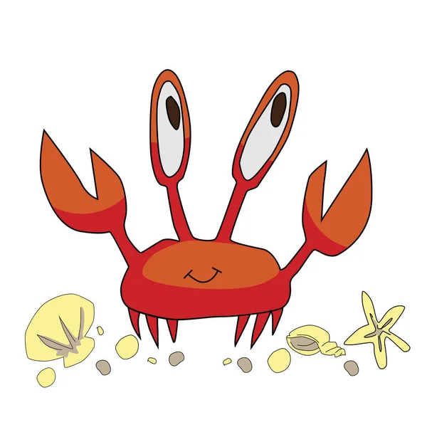 Vector illustration of little crab — Stock Vector