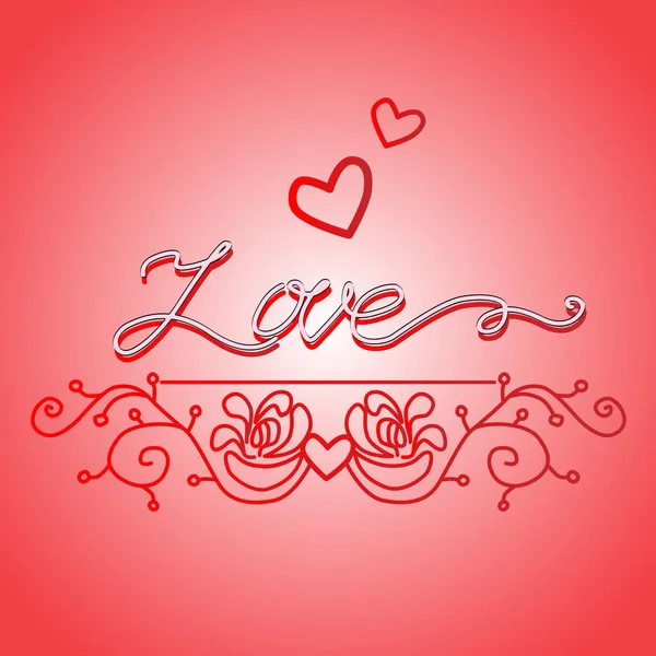 Word love hand drawn vector — Stock Vector