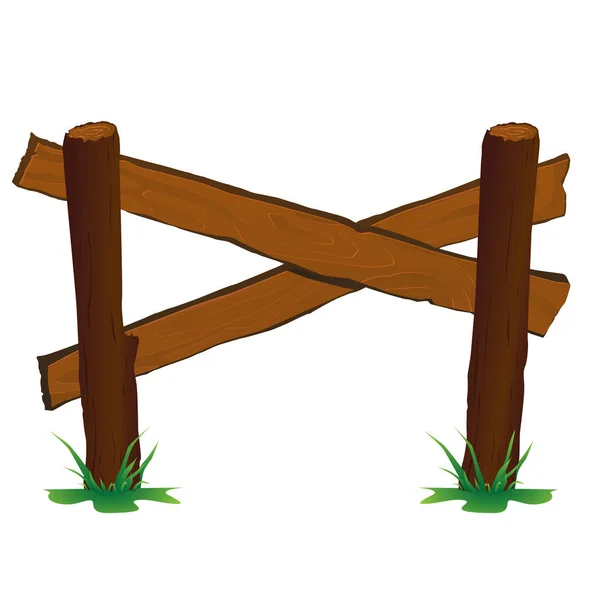 木製のフェンスのベクトル図 — ストックベクタ