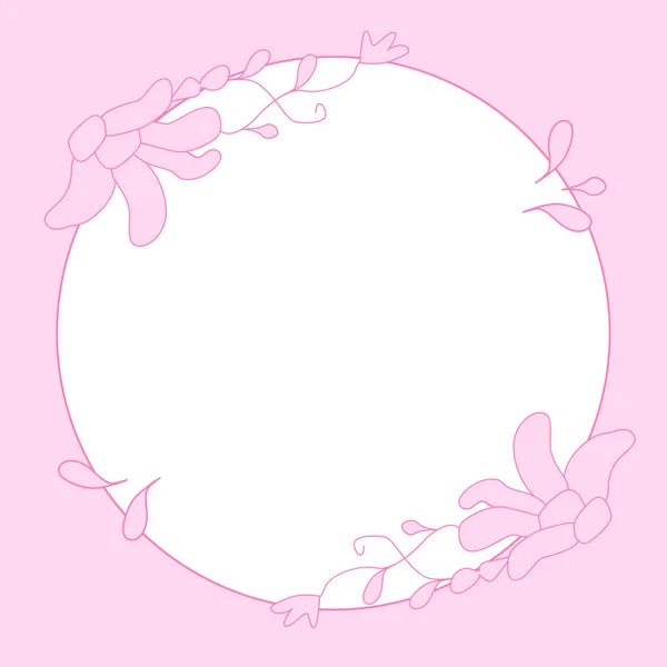 Рожевий кадр Ажурна з квіточками — стоковий вектор