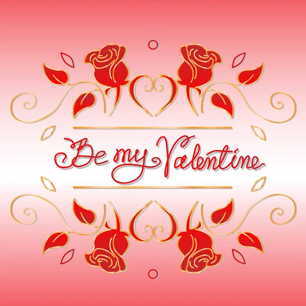 Be my Valentine hand drawn vector — Stock Vector