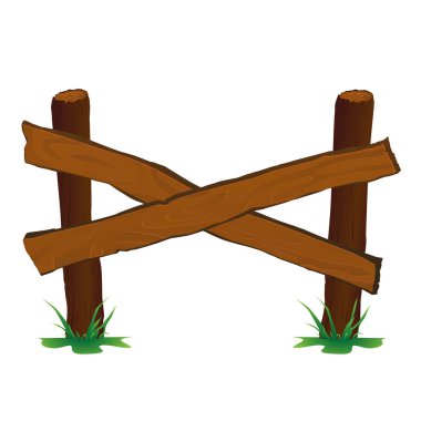 ahşap çit vektör çizim