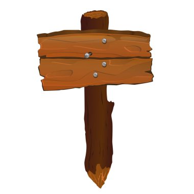 Tahta işaret vektör illüstrasyonu