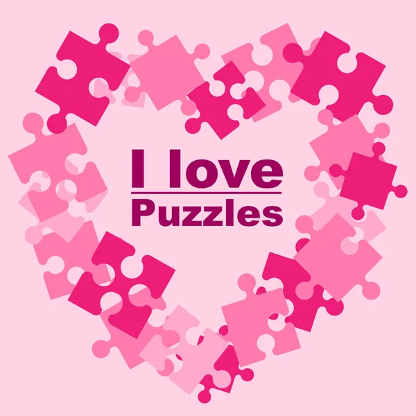 Adoro i puzzle. — Vettoriale Stock