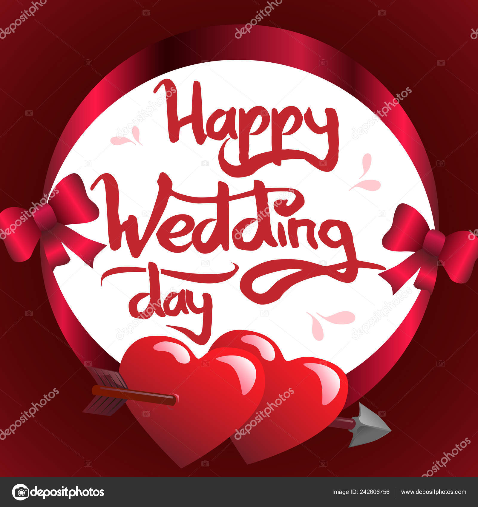 Lettering Happy Wedding Happy Wedding Day Lettering Stock