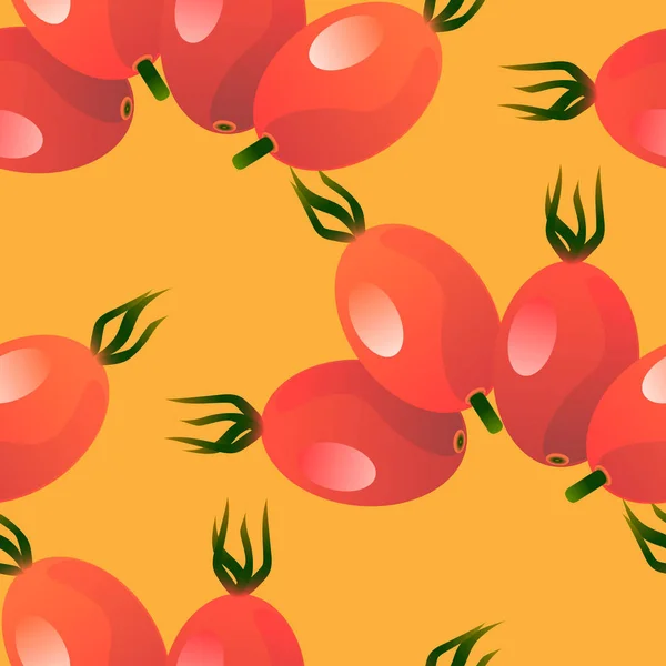 Rose hips berry χωρίς ραφή πρότυπο — Διανυσματικό Αρχείο