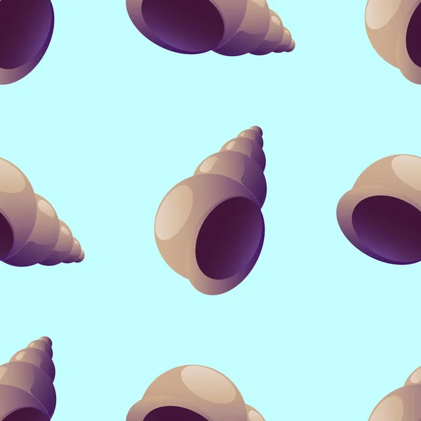 Seashell sömlöst mönster — Stock vektor