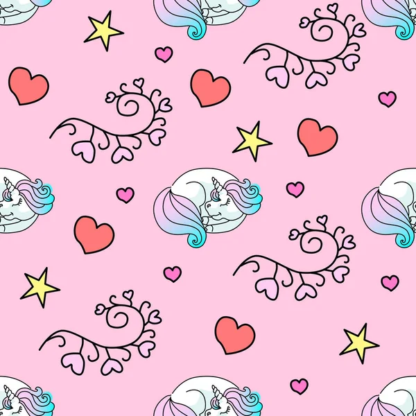 Unicorn motif sans couture — Image vectorielle