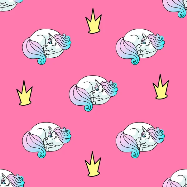 Unicorn motif sans couture — Image vectorielle
