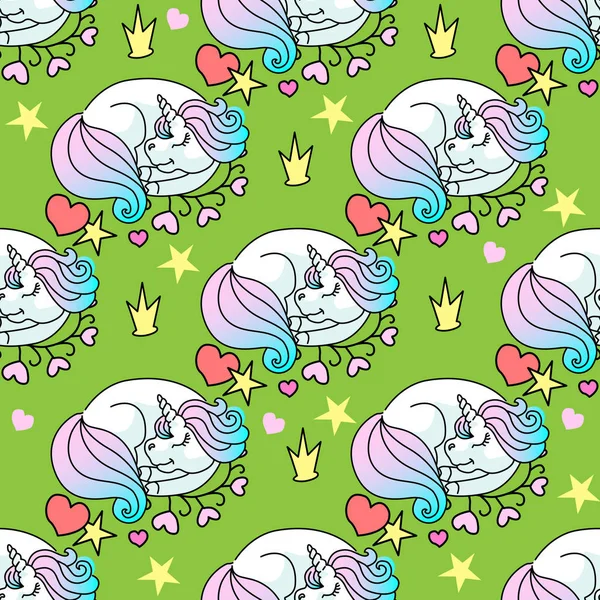 Unicorn motif sans couture — Image vectorielle