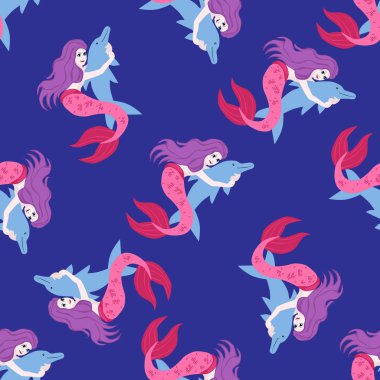 Mermeid ve yunus seamless modeli