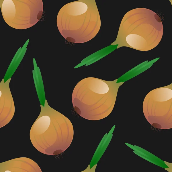 玉ねぎのシームレスなパターン — ストックベクタ