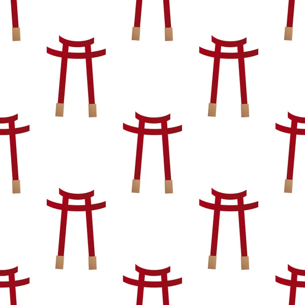 Japanese gate seamless pattern — Stock Vector