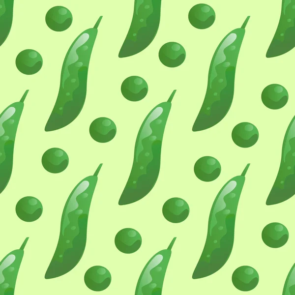 Green pea seamless pattern — Stock Vector