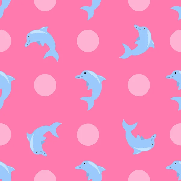 Dolphin seamless mönster — Stock vektor