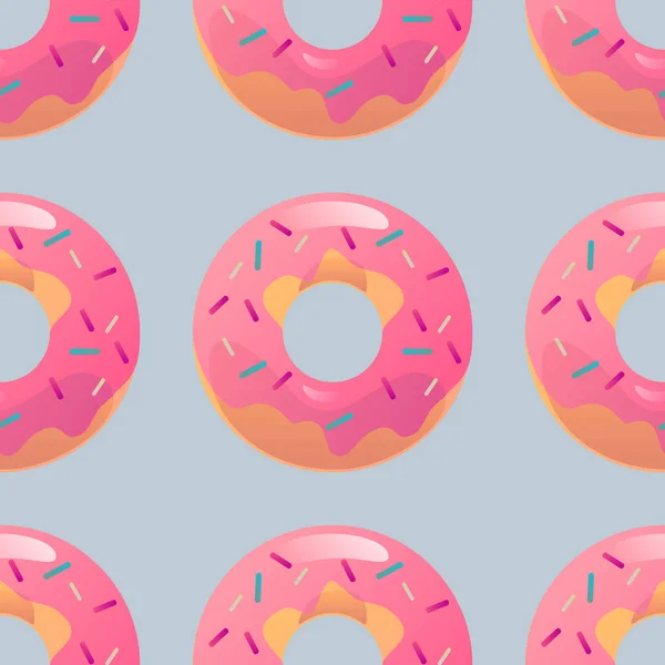 Donut seamless mönster — Stock vektor
