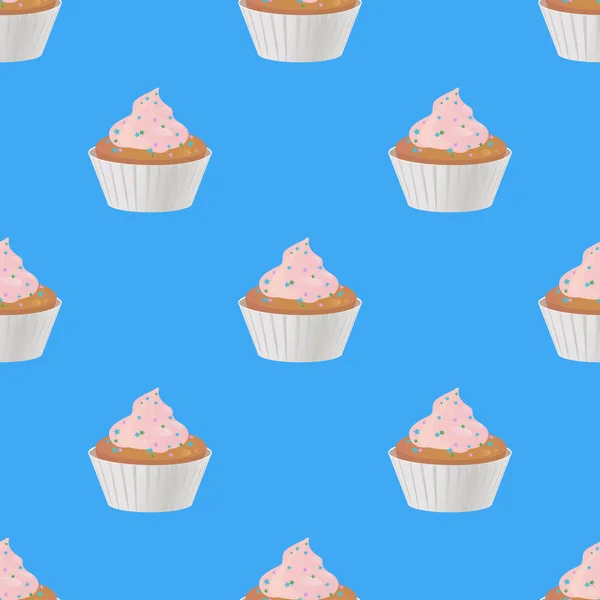 Cupcake naadloze patroon — Stockvector