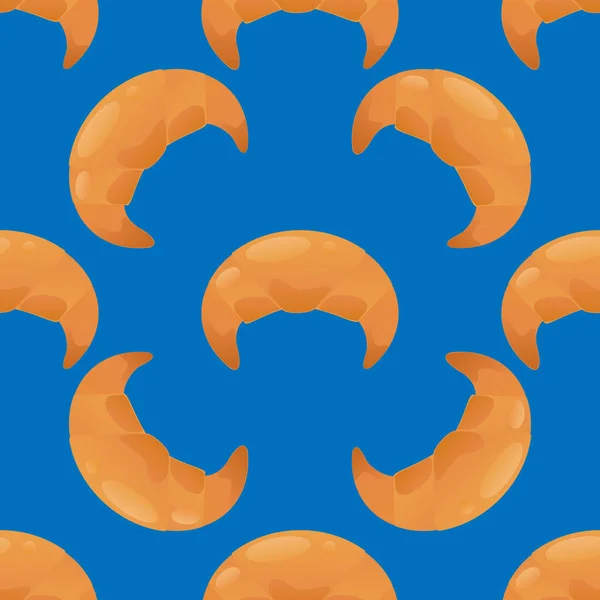 Croissant seamless mönster — Stock vektor