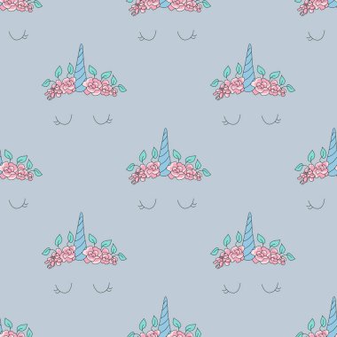 Tek boynuzlu at boynuz seamless modeli