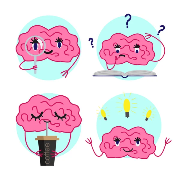 Cartoon Gehirn Vektor Set — Stockvektor