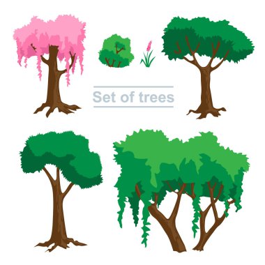 ağaçlar set vektör