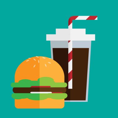 Düz hamburger ve kola