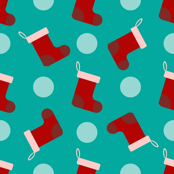 Christmas socks seamless pattern — Stock Vector