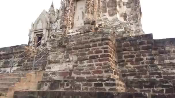Ayutthaya Thajsko Prosince 2019 Krásný Výhled Chrám Wat Ratchaburana Městě — Stock video