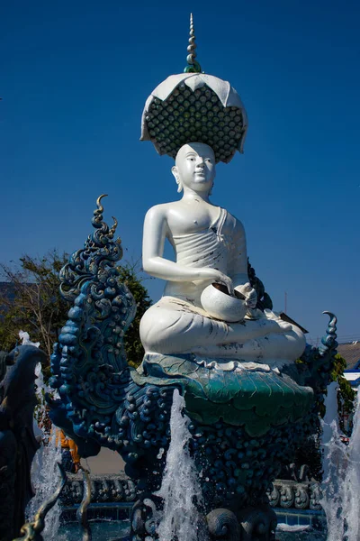 Tradycyjne Posągi Buddy Czarnej Świątyni Tajlandia — Zdjęcie stockowe