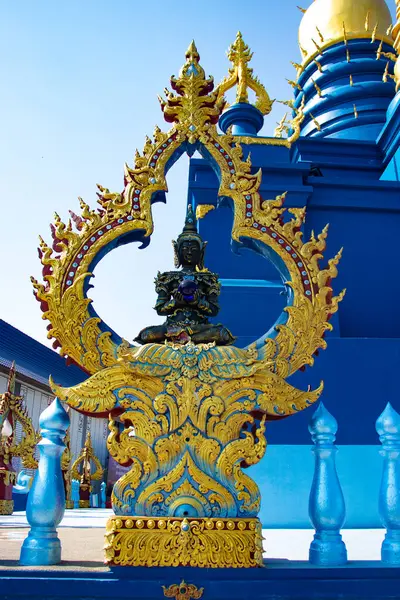 Modrý Chrám Tradiční Architektura Sochy Thajsko — Stock fotografie